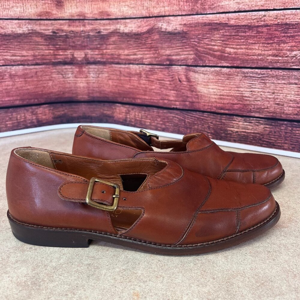 Joan & David Dark Caramel Leather Slip On Shoe